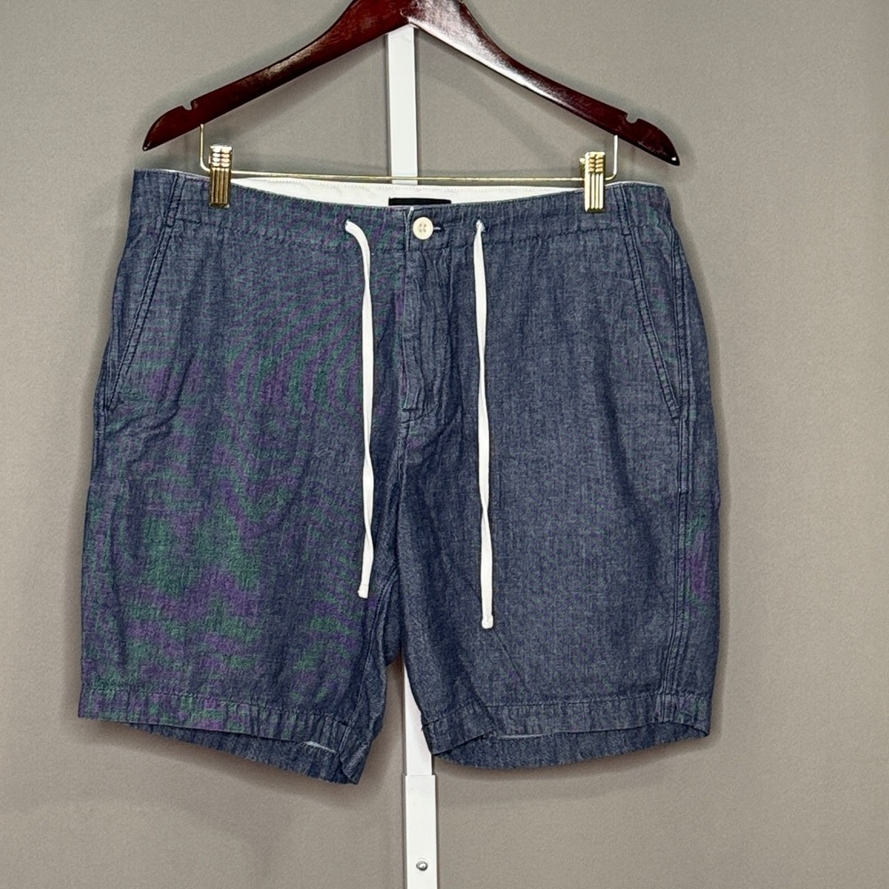 Express Blue Athletic Shorts with White Drawstring Size 34